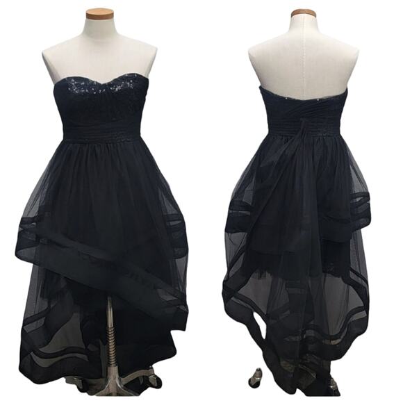 MONIQUE LHUILLIER SEQUINED TIERED TULLE SKIRT, SIZE 8 GRADUATION - Picture 3 of 10